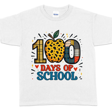 100 Days of School Leopard and Plaid DTF Heat Press Transfer