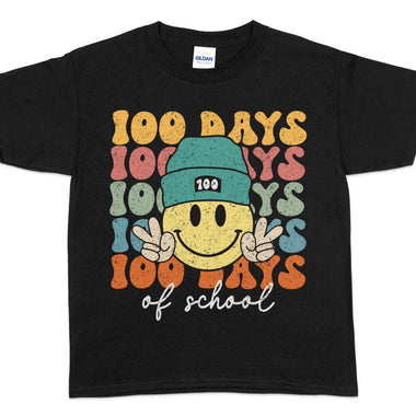 100 Days of School Retro Happy Face DTF Heat Press Transfer