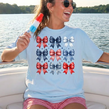 Americana Coquette Bows DTF Transfer