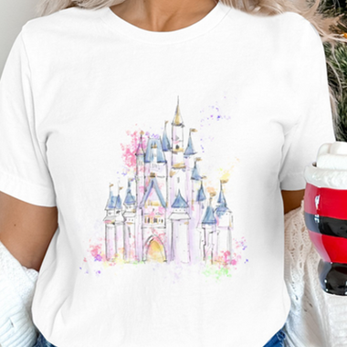 Watercolor Castle DTF Transfer