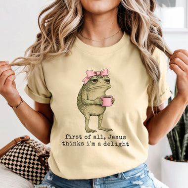First of All I'm a Delight Frog DTF Transfer