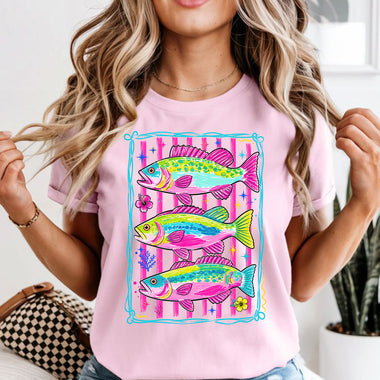 Preppy Bright Fish DTF Transfer
