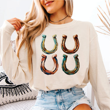 Brushstroke Painted Horseshoes