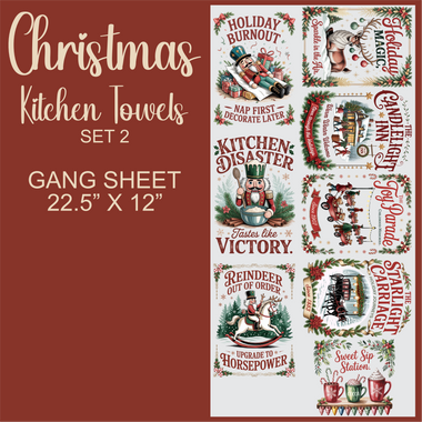 Christmas Kitchen Towel set 2 22.5"x12"