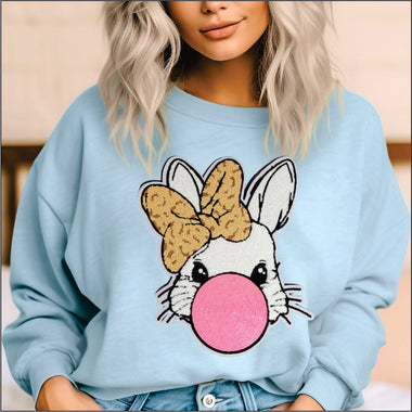 Chenille and Sequin Easter Bunny with Bubble