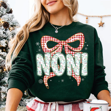 Christmas Red Check Bow Noni