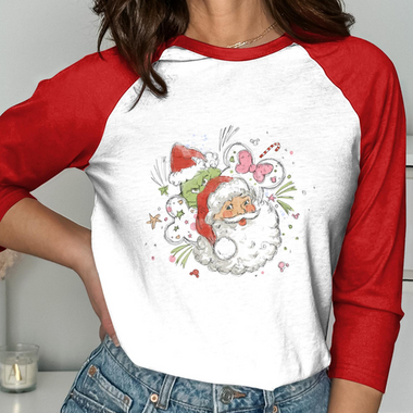 Watercolor Santa with the Mean Green Guy DTF Transfer