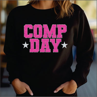 Comp Day Bright Pink Faux Chenille DTF Transfer