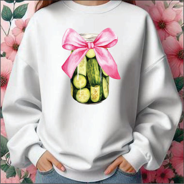 Pickle Jar Pink Bow Coquette DTF Transfer