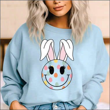 Smiley Bunny Polka Dot DTF Transfer