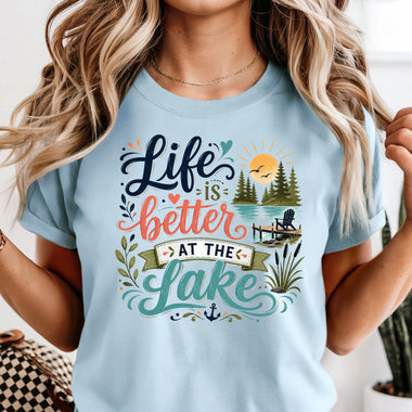 Life is Better at the Lake sunset DTF Transfer