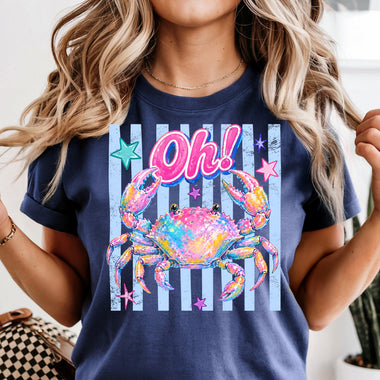 Preppy Oh Snap Crab DTF Transfer