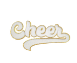 Cheer White w Gold Trim Chenille Patch