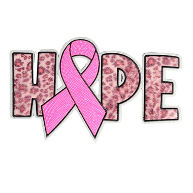 Chenille and Sequin Hope Breast Cancer Awareness Patch