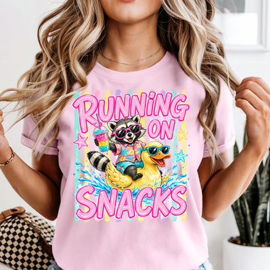Running on Snacks DTF Transfer