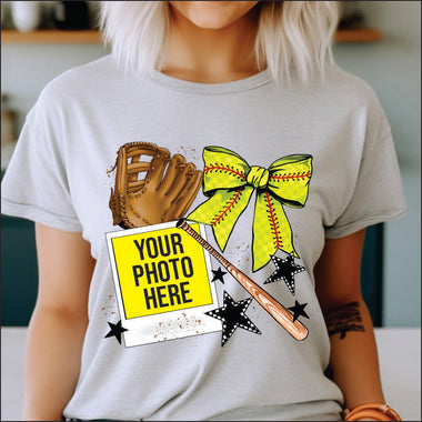 Polaroid Softball with Black Stars DTF Transfer
