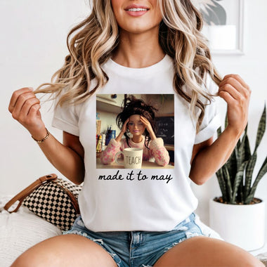 Teacher Doll Made it to May black print