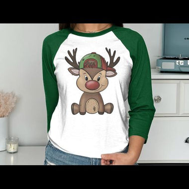 Little Reindeer with Backwards Cap Print DTF Transfer