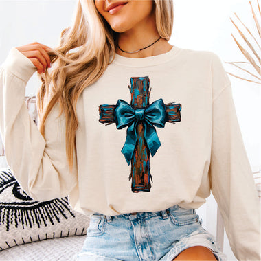 Brushstroke Western Cross w Bow
