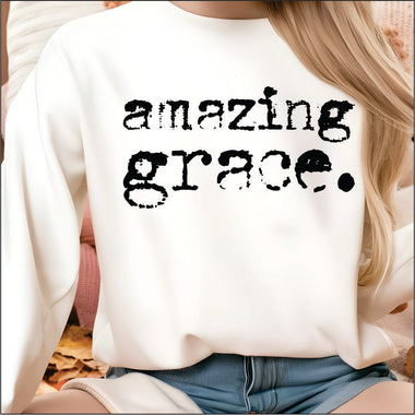 Amazing Grace Distressed font DTF Transfer