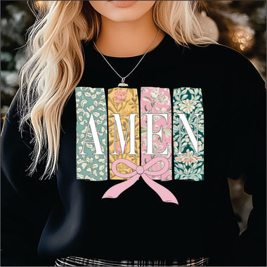 Amen Floral Panels DTF Transfer