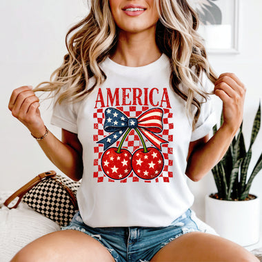 America Cherries Stars & Check