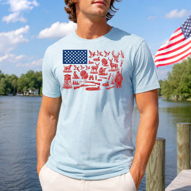 American Flag Hunting Items DTF Transfer
