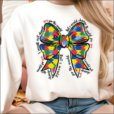 Autism Bow DTF Transfer