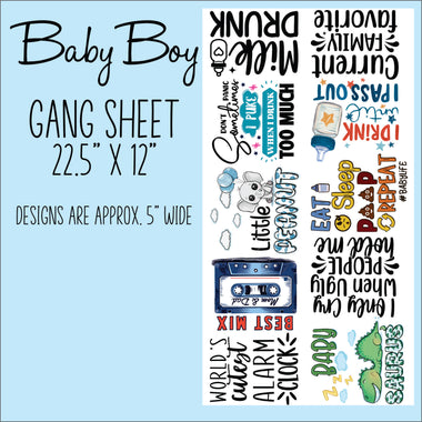 Baby Boy Gang Sheet 22.5" x 12"