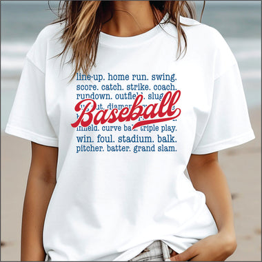 Baseball Words DTF Transfers