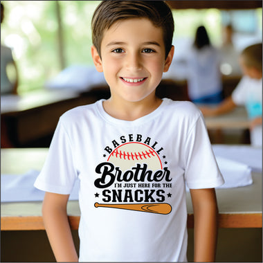 Baseball Brother Here for the Snacks DTF Transfer