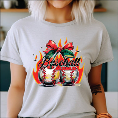 Baseball Cherries DTF Transfer