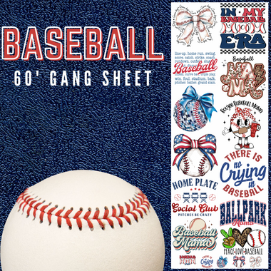 Baseball 60" Gang Sheet DTF Transfer