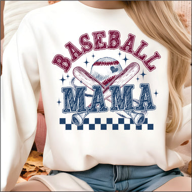 Baseball Mama Line Drawing DTF Transfer