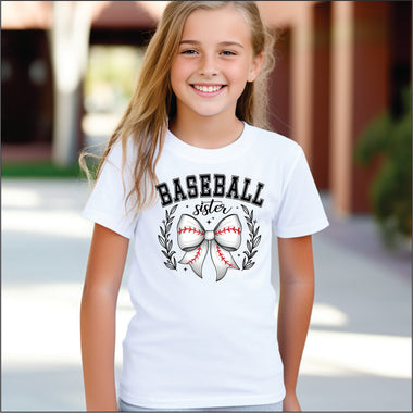 Baseball Sister Bow DTF Transfer