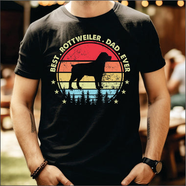 Best Rottweilder Dad Circle for dark color DTF Transfer