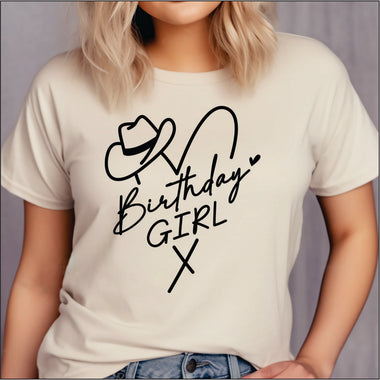 Birthday Girl cowboy hat DTF Transfer