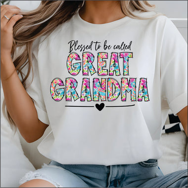 Blessed to be Called Great Grandma DTF Transfer
