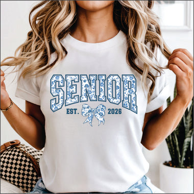 Blue Floral Senior 2026 DTF Transfer