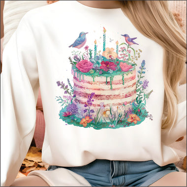 Boho Birthday Cake DTF Transfer