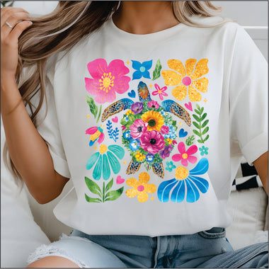 Boho Summer Turtle DTF Transfer