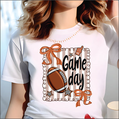 Brown Coquette Football Game Day DTF Transfer