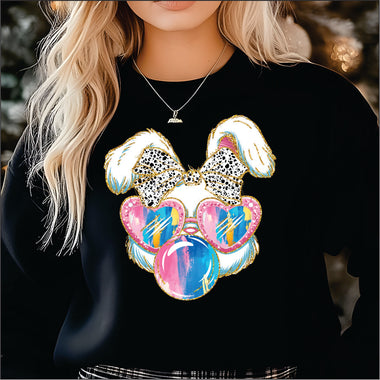 Brushstroke Bunny w Glasses DTF Transfer
