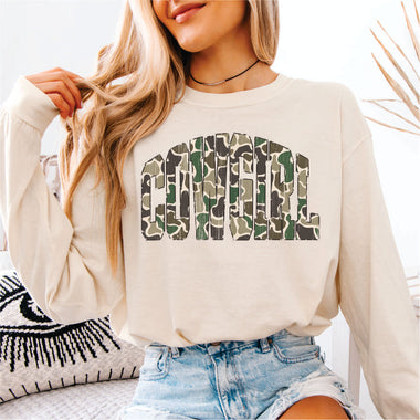 Camo Cowgirl Distressed