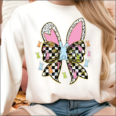 Checkered Bow & Ears DTF Transfer