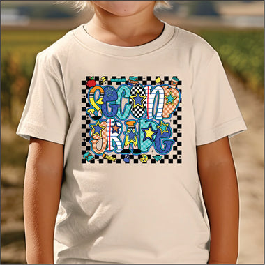 Checkered Retro Second Grade DTF Transfer