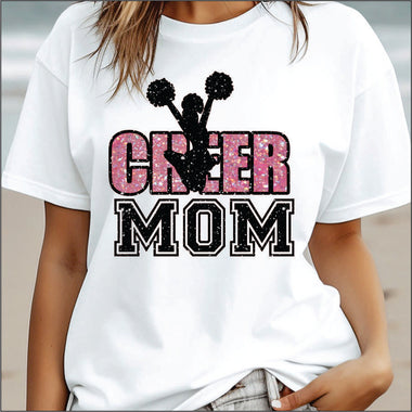 Cheer Mom Faux Glitter DTF Transfer
