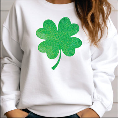 Four Leaf Clover Sequin Chenille Patch