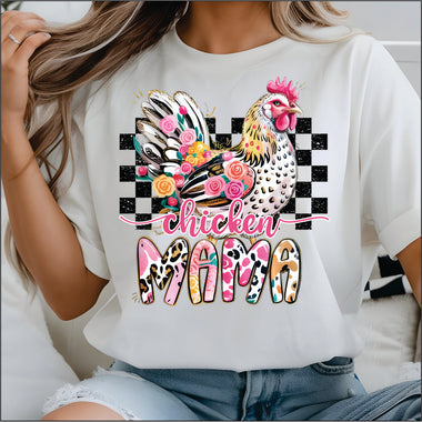 Chicken Mama Check DTF Transfer