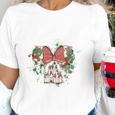 Watercolor Christmas Castle DTF Transfer